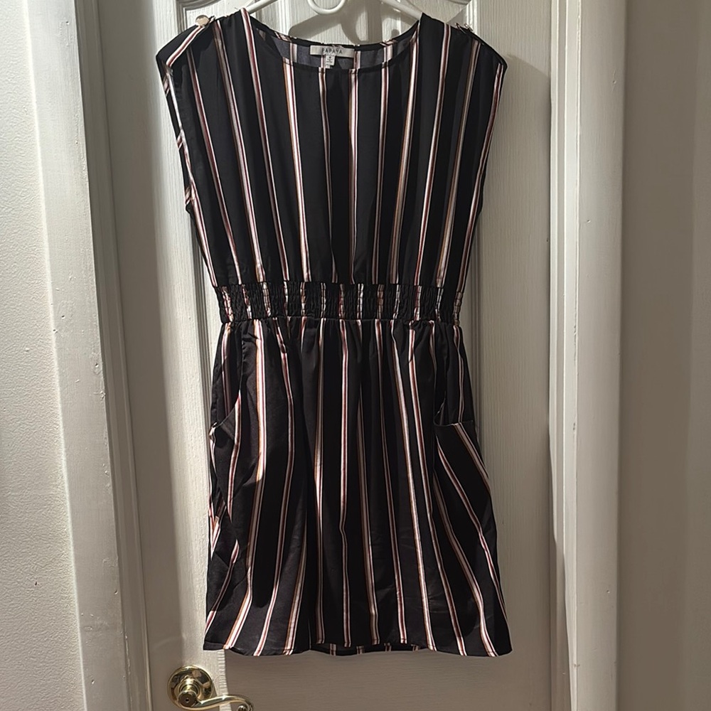 Navy blue Striped Dress